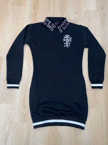 Women Black an White Designer Collar body Dress