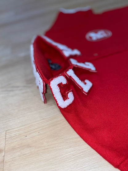 Bright Red Designer Collar Polo