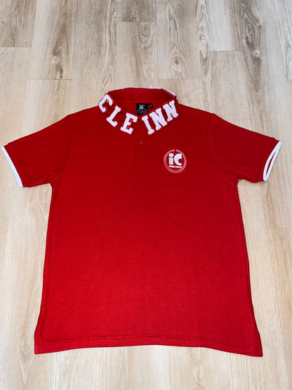 Bright Red Designer Collar Polo