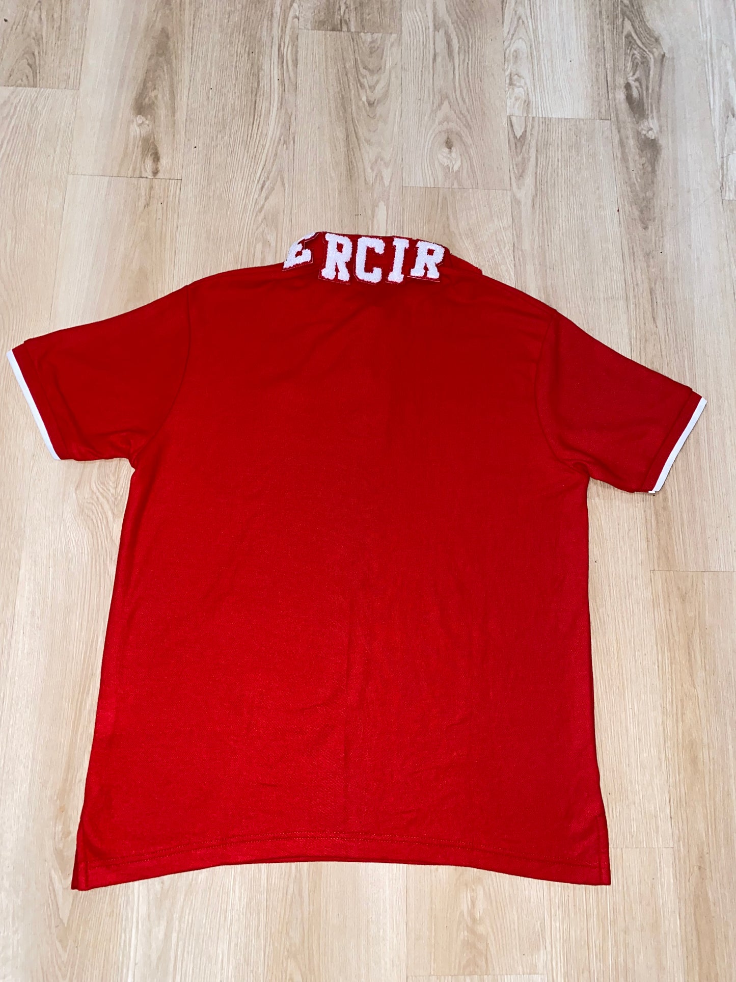 Bright Red Designer Collar Polo