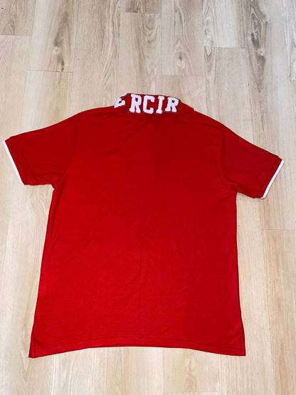 Bright Red Designer Collar Polo