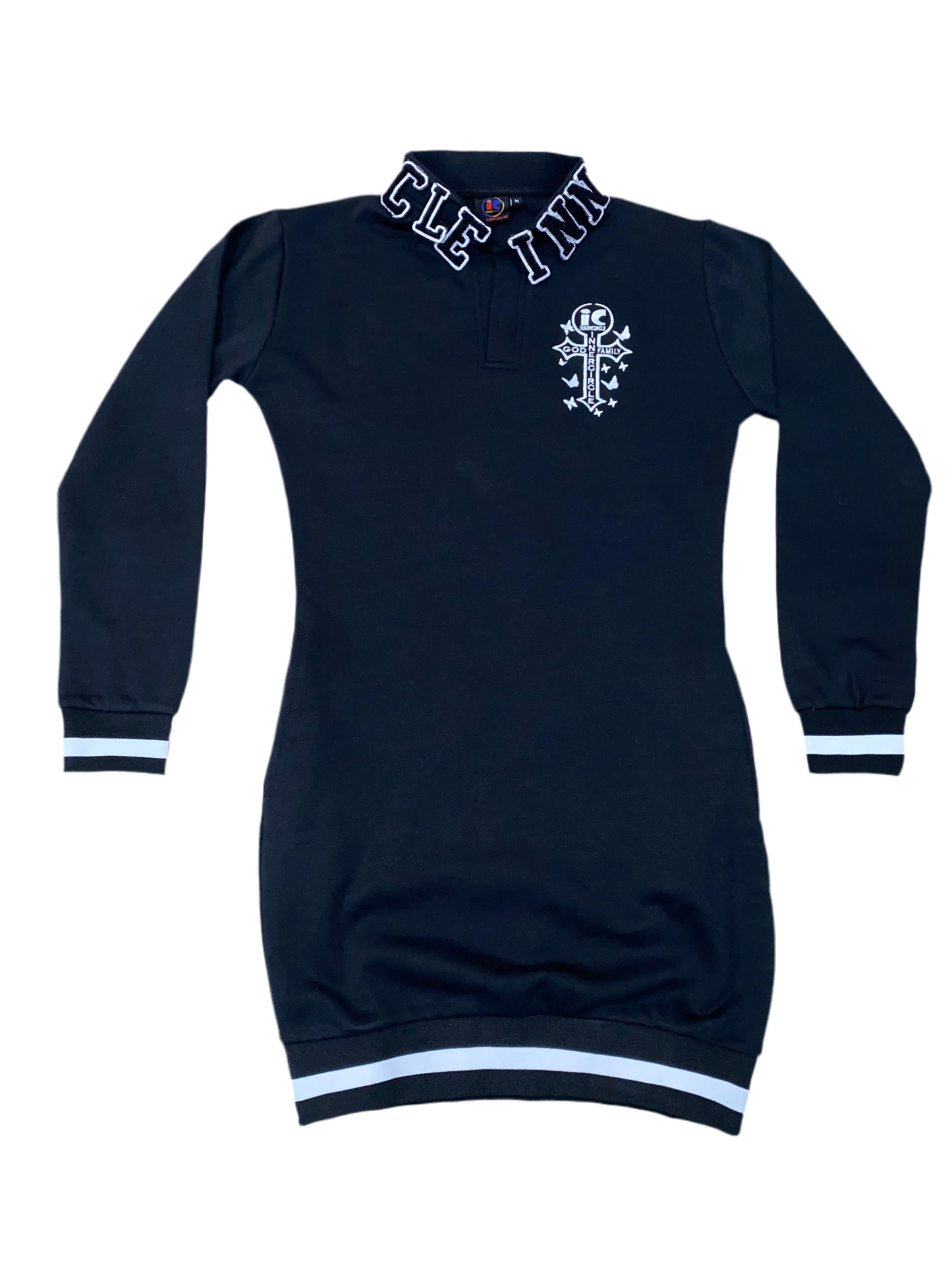 Women Black an White Designer Collar body Dress