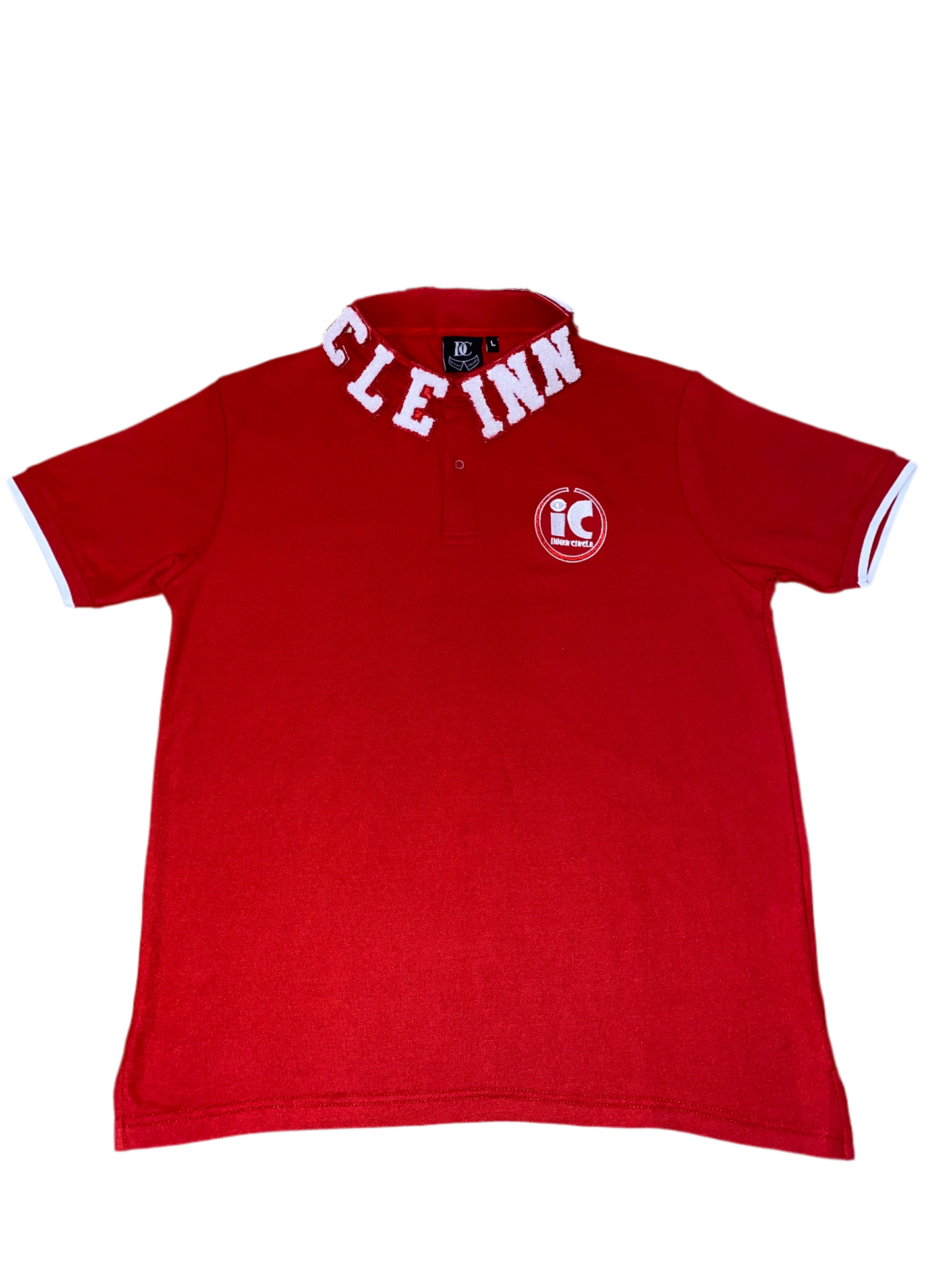 Bright Red Designer Collar Polo