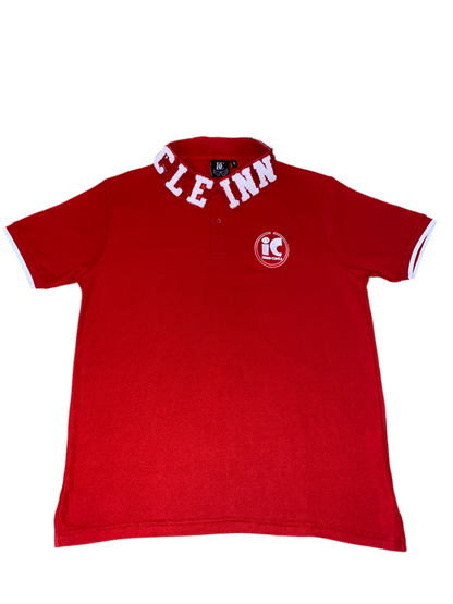 Bright Red Designer Collar Polo