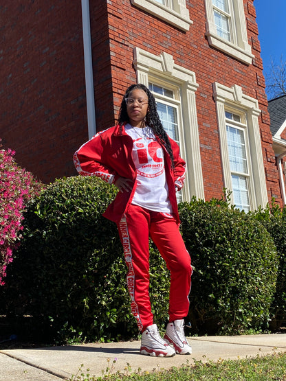 Men & Women Red & White Tracksuits Combo set